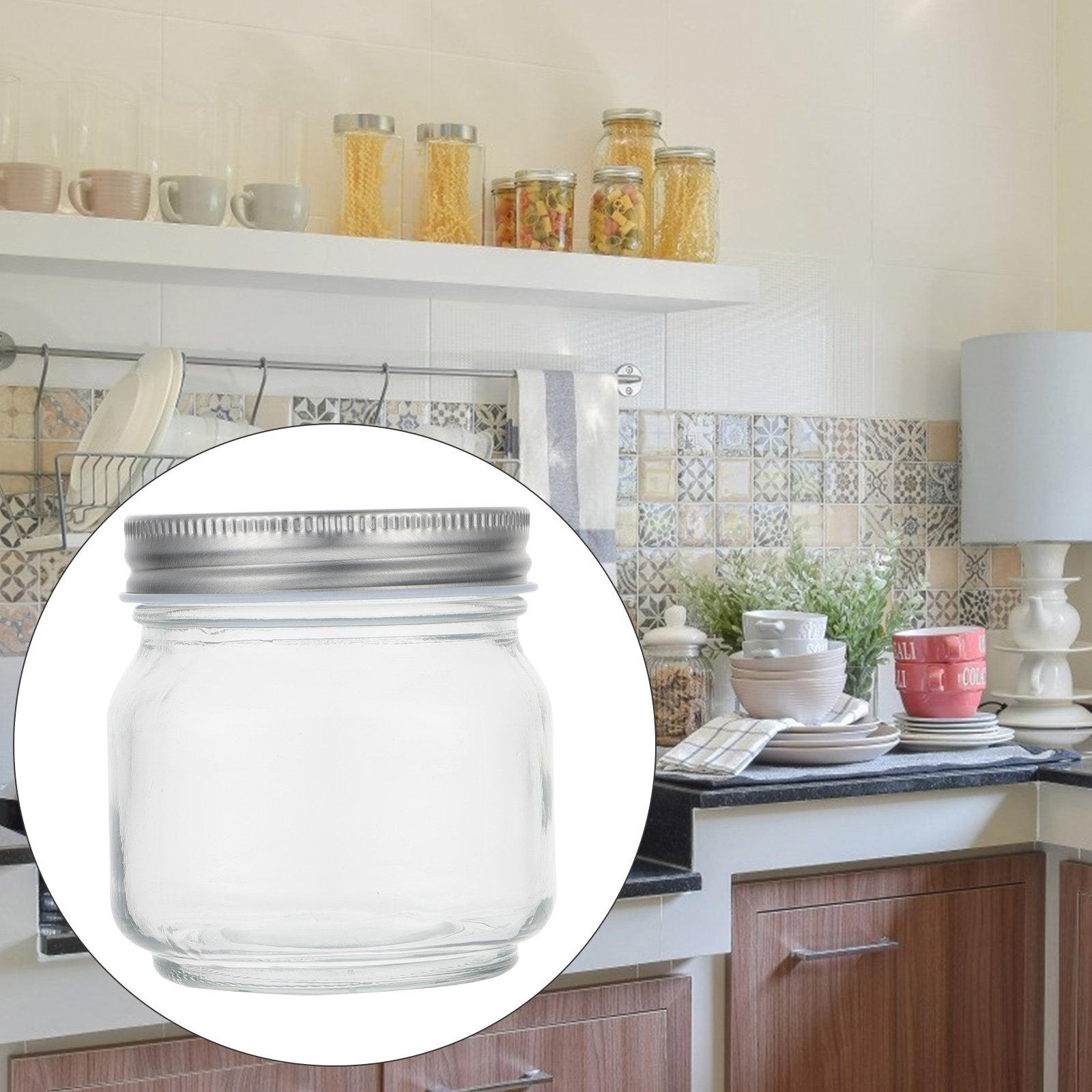 Glass Container Set - 6Pcs Mason Glass Jar Set Thick