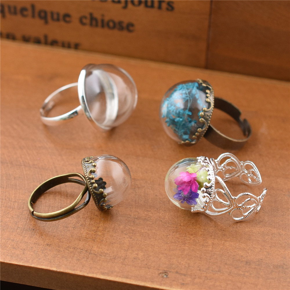 Glass Container Set - 5Set 15mm 20mm Hollow Glass Dome