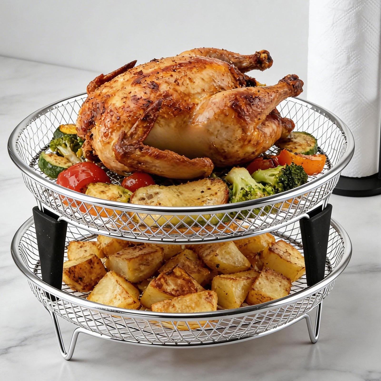 Meal Prep Menu - Air Fryer Accessories Stainless Steel Stackable