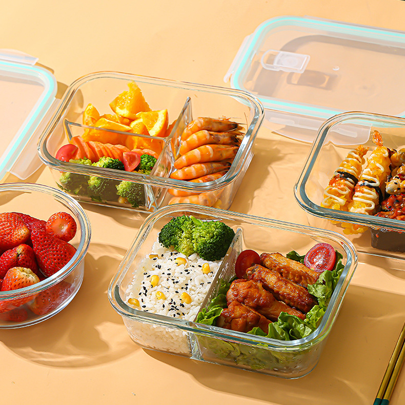 Glass Container Set - Glass Fresh-Keeping Box high Borosilicate Heat-Resistant