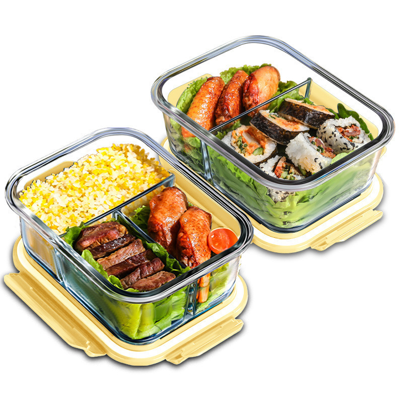 Meal Prep Glass Containers - Glass Fresh-Keeping Box High Borosilicate Heat-Resistant