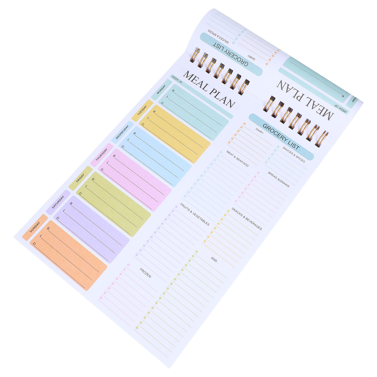 Meal Prep Menu - A5 Spiral Weekly Meal Planner Notebook