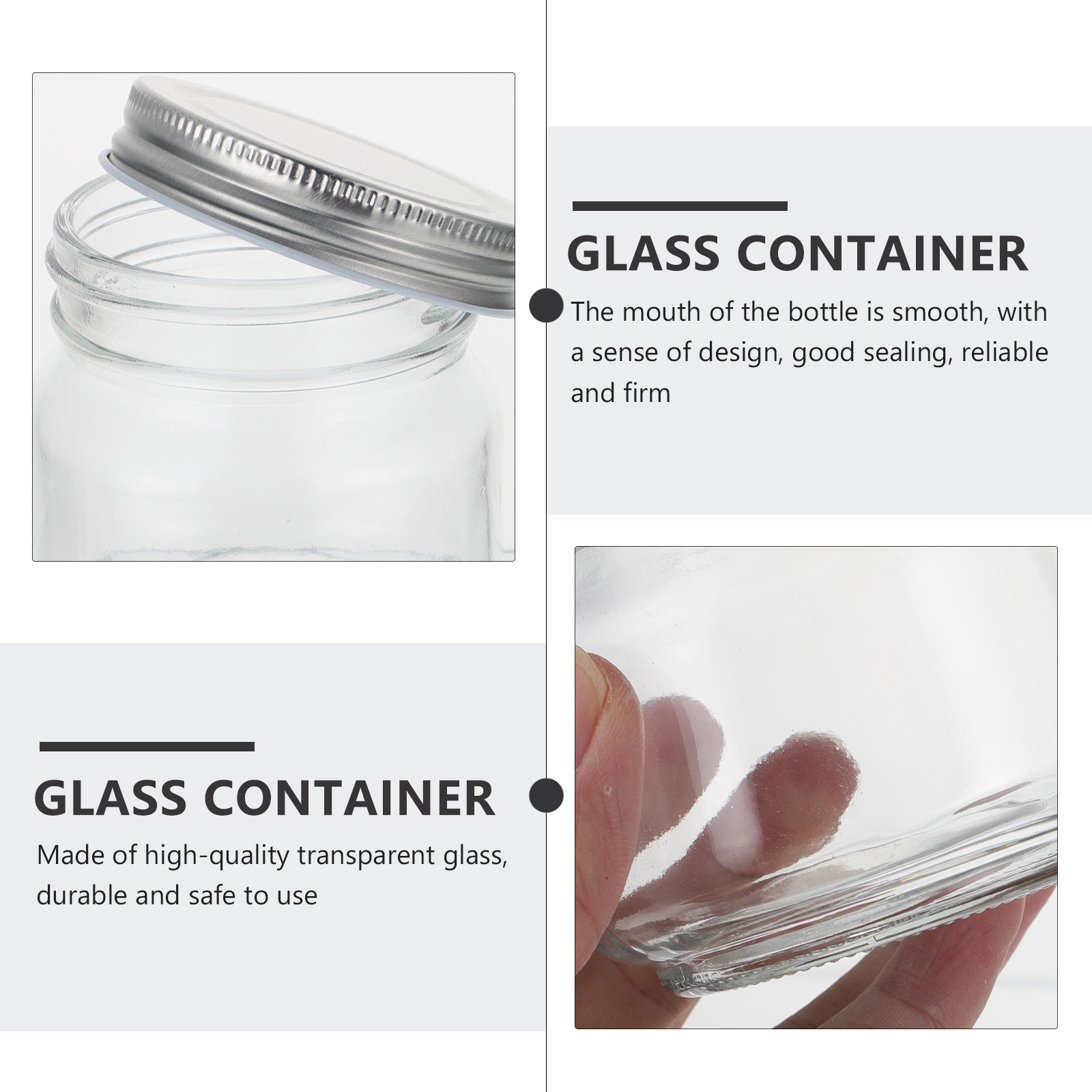 6Pcs Mason Glass Jar Set Thick - огляд і ціна Glass Container Set