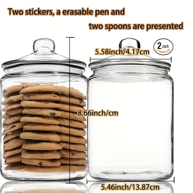 2pcs Glass Pantry Jar with Cla - огляд і ціна Glass Container Set