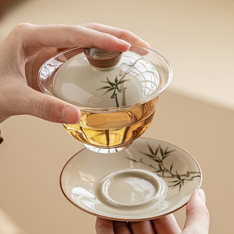 Hand Painted Bamboo Gaiwan For - огляд і ціна Glass Container Set