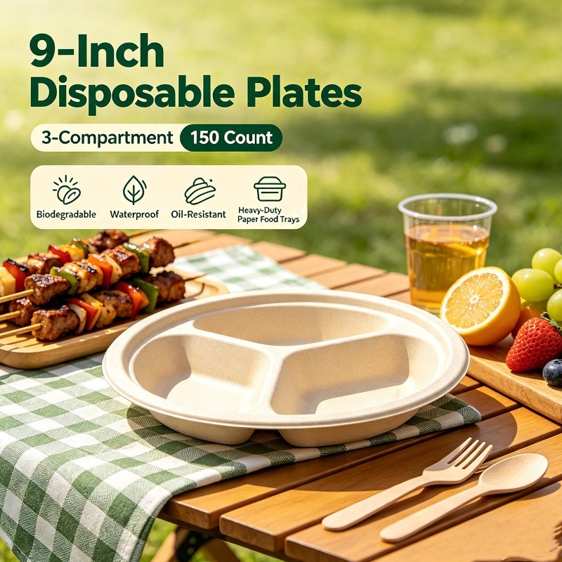 150-Count 9 Inch Disposable 3- - огляд і ціна Meal Prep Menu