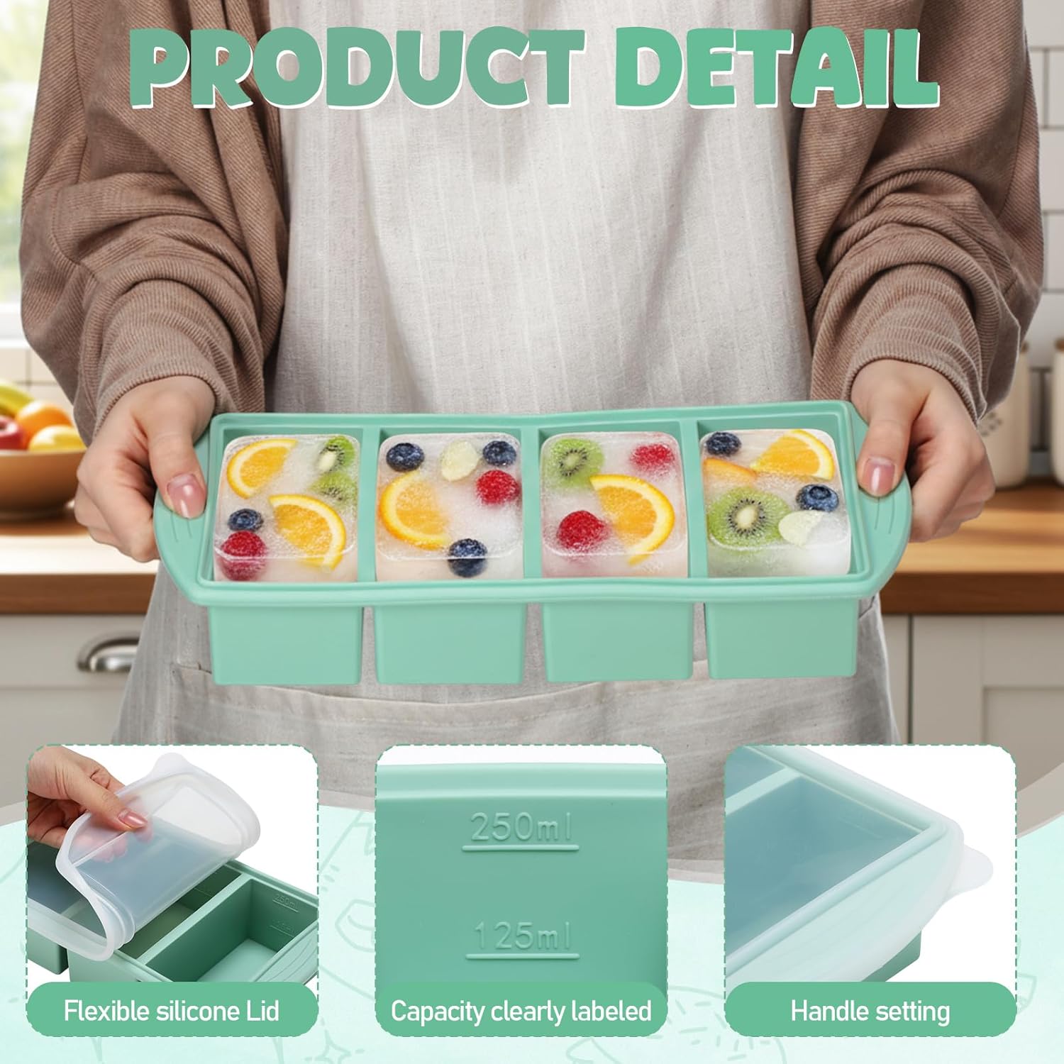 Silicone Freezer Tray with Lid - огляд і ціна Meal Prep Menu