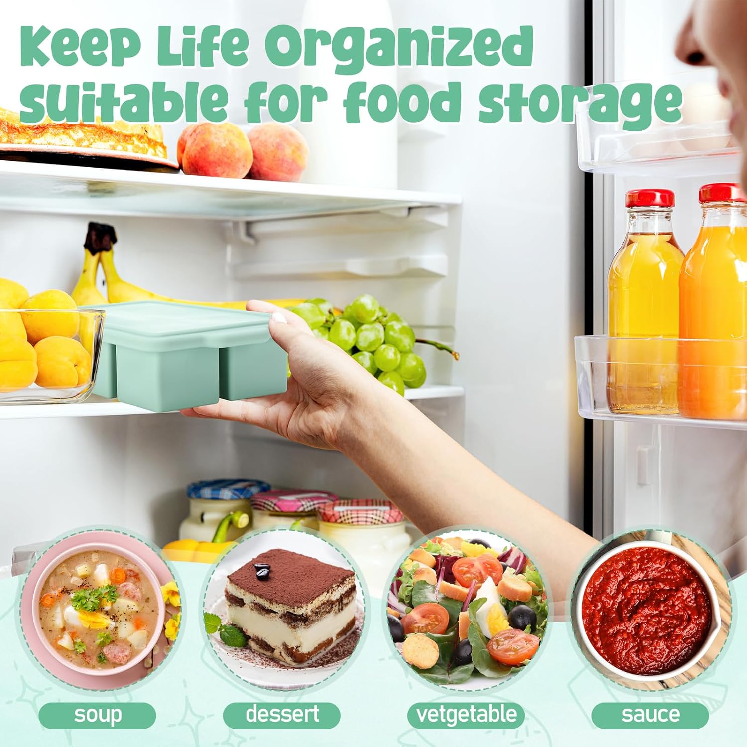Silicone Freezer Tray with Lid - огляд і ціна Meal Prep Menu