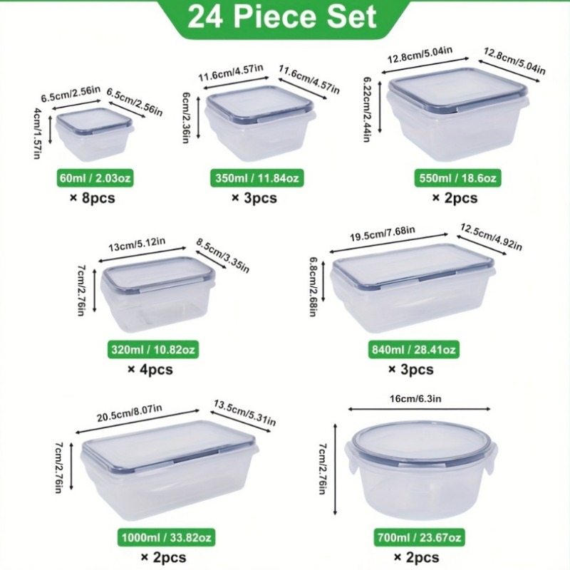 48PCS BPA-Free Food Storage Se - огляд і ціна Glass Container Set